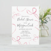 Arc rose Invitation de la douche nuptiale, le noeu (Debout devant)