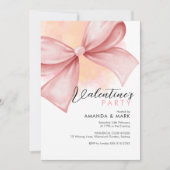 Arc rose Moderne Saint Valentin invitation de fête (Devant)