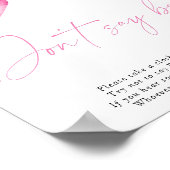 Arc rose - Ne pas dire Poster bébé (Coin)