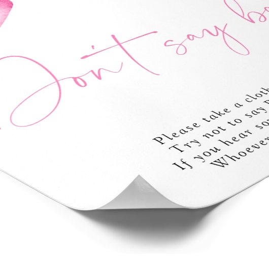 Arc rose - Ne pas dire Poster bébé (Coin)