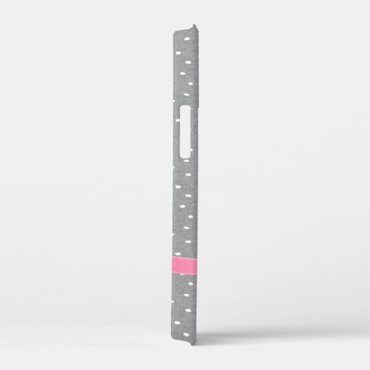 arc rose sur gris et blanc Coque-Mate coque iphone (Verso / Droite)