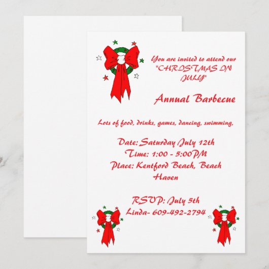 Arc Rouge - Invitation (Devant / Derrière)