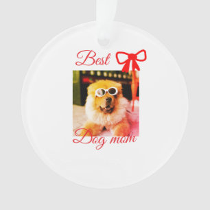 Arc rouge meilleure maman chien papa photo chien/n