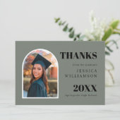 Arc vert moderne Carte de remerciements de graduat (Debout devant)