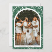 Arc vert moderne Carte de vacances photo famille (Devant)