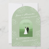 Arc vert moderne Faire-part de mariage botanique (Devant)
