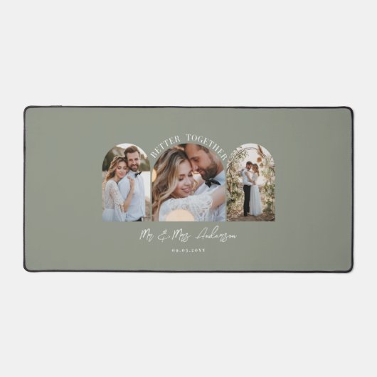 Arc vert olive multi photo mariage cadeau décorati (Recto)