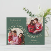 Arc vert très joyeux Carte photo de Noël (Debout devant)