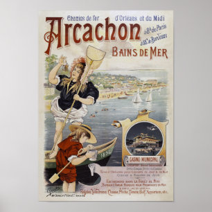 Arcachon France Poster vintage 1896
