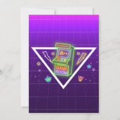 Arcade Anniversaire Gamer Neon Party Invitation (Dos)