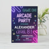 Arcade Anniversaire Invitation Gamer Invitation Je (Debout devant)