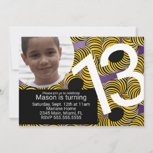 Arcade Birthday Party Maze Gamer Photo Invitation Kaart