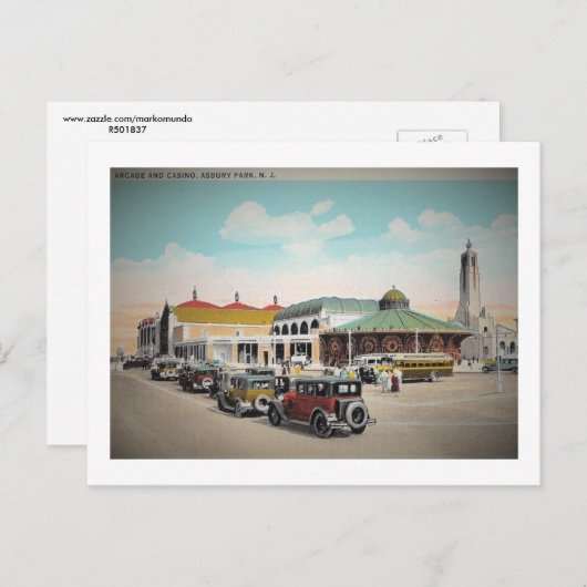Arcade & Casino, Asbury Park, New Jersey Briefkaart (Voorkant / Achterkant)