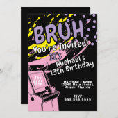 Arcade Colorful Birthday Party Pink (Voorkant / Achterkant)