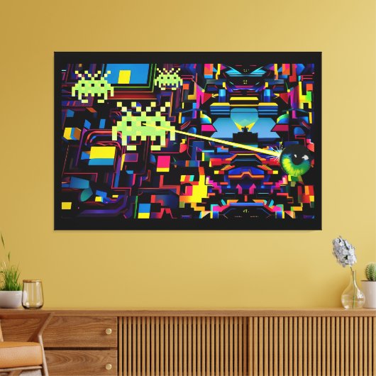 Arcade Death Machine op Patrol - Ken Gage Art Canvas Afdruk (Insitu (Woonkamer))