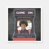 Arcade Game Foto Brick Wall Retro Servet (Voorkant)