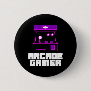 Arcade Gamer - Staande Kast Met Paarse Stijl  Ronde Button 5,7 Cm