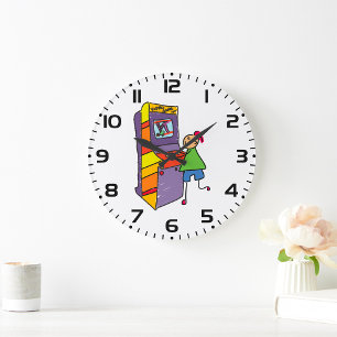 Arcade Gamer Stick Figuur Leuke videogame Grote Klok
