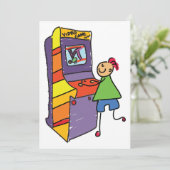 Arcade Gamer Stick Figuur Leuke videogame Kaart (Staand voorkant)