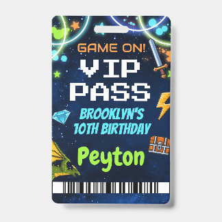 Arcade Games Verjaardag VIP Pas Lanyard Badge