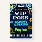 Arcade Games Verjaardag VIP Pass Lanyard Badge (Voorkant)