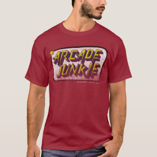 Arcade junkie. verslaafd sinds 1980 t-shirt