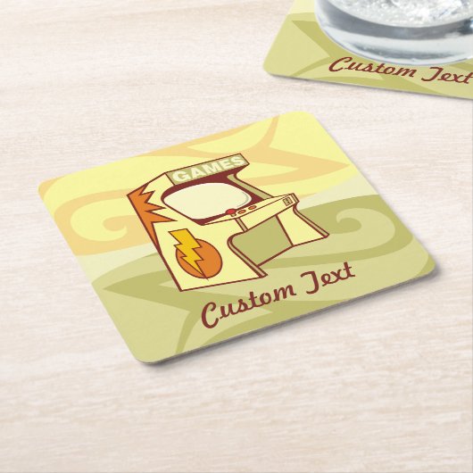 Arcade machine vierkant papier onderzetter (Schuin)