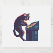 Arcade Meowster – Nostalgische gamer kat Sparkling Wijnetiket (Enkel label)