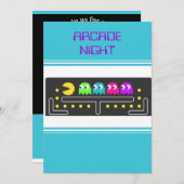 Arcade Nuit Anniversaire Fête Invitation (Devant / Derrière)