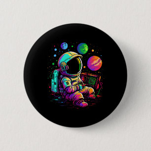 Arcade Planets Universe Gaming Astronaut Ronde Button 5,7 Cm