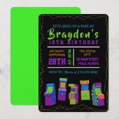 ARCADE VIDEO GAME GAMER Uitnodiging voor verjaarda (Voorkant / Achterkant)