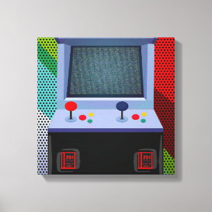 Arcade Video Game Joystick Colorful Wall Art Canvas Afdruk