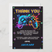 Arcade Video Game Niveau Omhoog Verjaardag Bedankkaart (Voorkant)