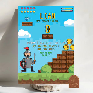 Arcade Video Game Niveau Omhoog Verjaardag Kaart