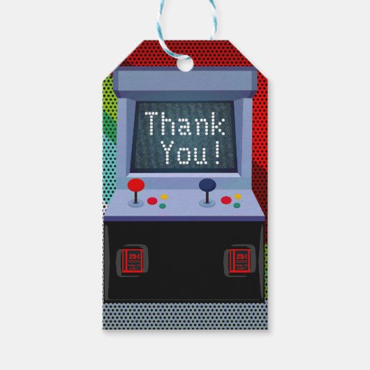 Arcade Video Game Verjaardag Party Favor Cadeaulabel (Voorkant)