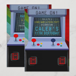 Arcade Videogame Verjaardagsfeestje Kaart