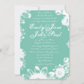 Arcadia Mint Floral Wedding Invitations Kaart (Voorkant)