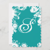 Arcadia Minty Blue Boho Floral Faire-part de maria (Dos)