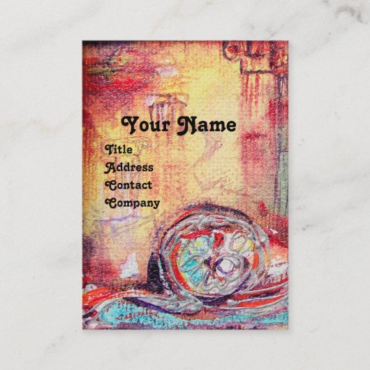 ARCADIA, Red Blue Silver Abstract Visitekaartje (Voorkant)