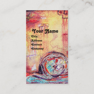 ARCADIA, Red Blue Yellow Silver Abstract Visitekaartje
