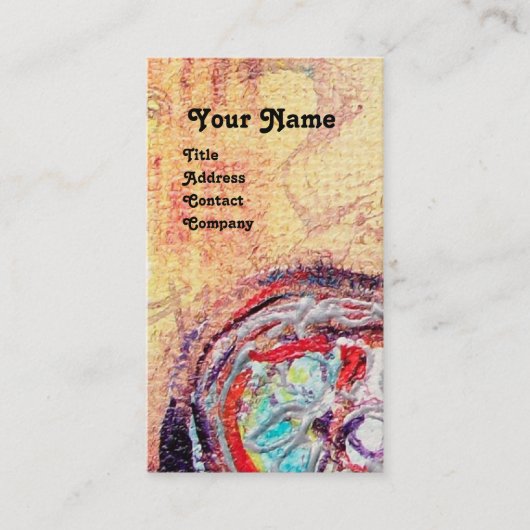 ARCADIA, Red Blue Yellow Silver Abstract Visitekaartje (Voorkant)