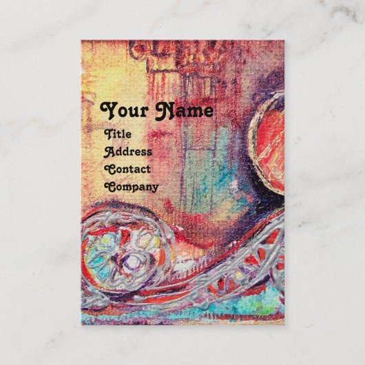 ARCADIA, Red Blue Yellow Silver Abstract Visitekaartje (Voorkant)