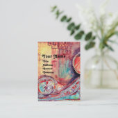 ARCADIA, Red Blue Yellow Silver Abstract Visitekaartje (Staand voorkant)