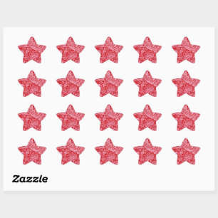 Arcadia, vintage, zachte glitters rode en witte ster sticker