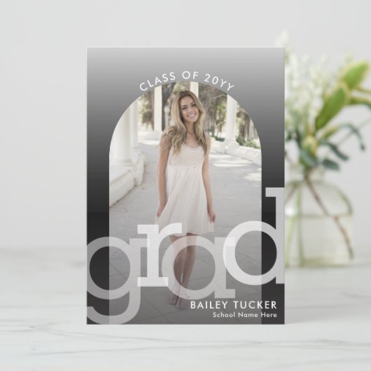 Arch 2-Photo Ombre Graduation Faire-part (Debout devant)