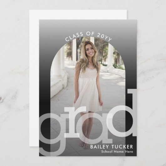 Arch 2-Photo Ombre Graduation Faire-part (Devant / Derrière)