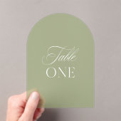 Arch Acryl Sage Groene Trouwtafel Een Nummer Acryl Uitnodigingen (Insitu (Draagbaar))