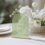 Arch Acrylic Sage Green Wedding Table Number<br><div class="desc">Designed for garden weddings, refined receptions, and timeless outdoor celebrations. Coordinates with the “Iris” Wedding Invitation Collection — click the collection link on this page to find matching items like menus, invitations, signage, and more. Please note: this template is not editable. To find other table numbers in this series, visit...</div>