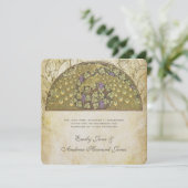 Arch Art Nouveau Peacock Birds Faire-part de maria (Debout devant)