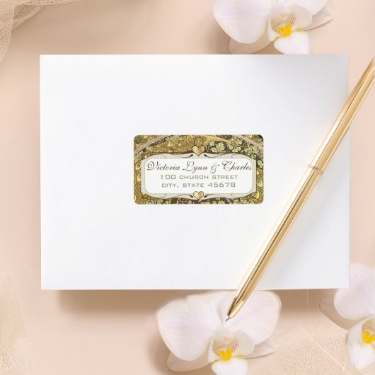 Arch Art Nouveau Vignoble Peacock Étiquettes de ad